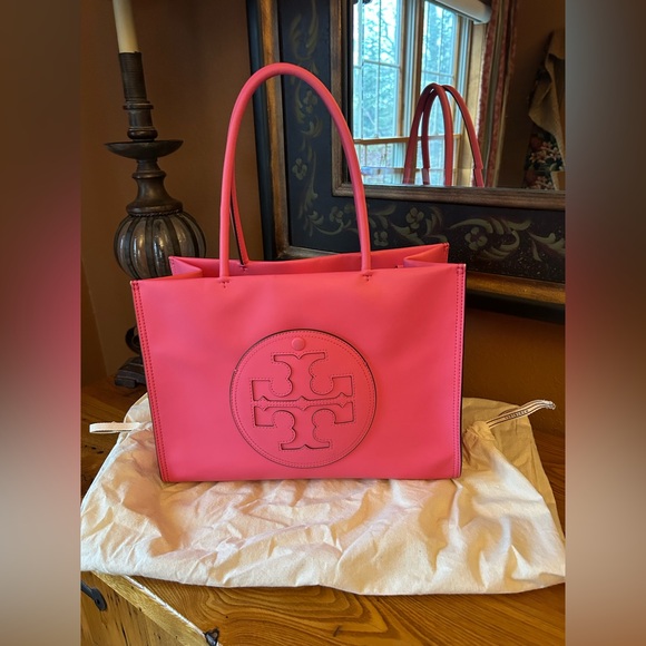 Tory Burch Handbags - Tory Burch Small Ella Bio Tote large logo hidden pocket w/dust bag and strap